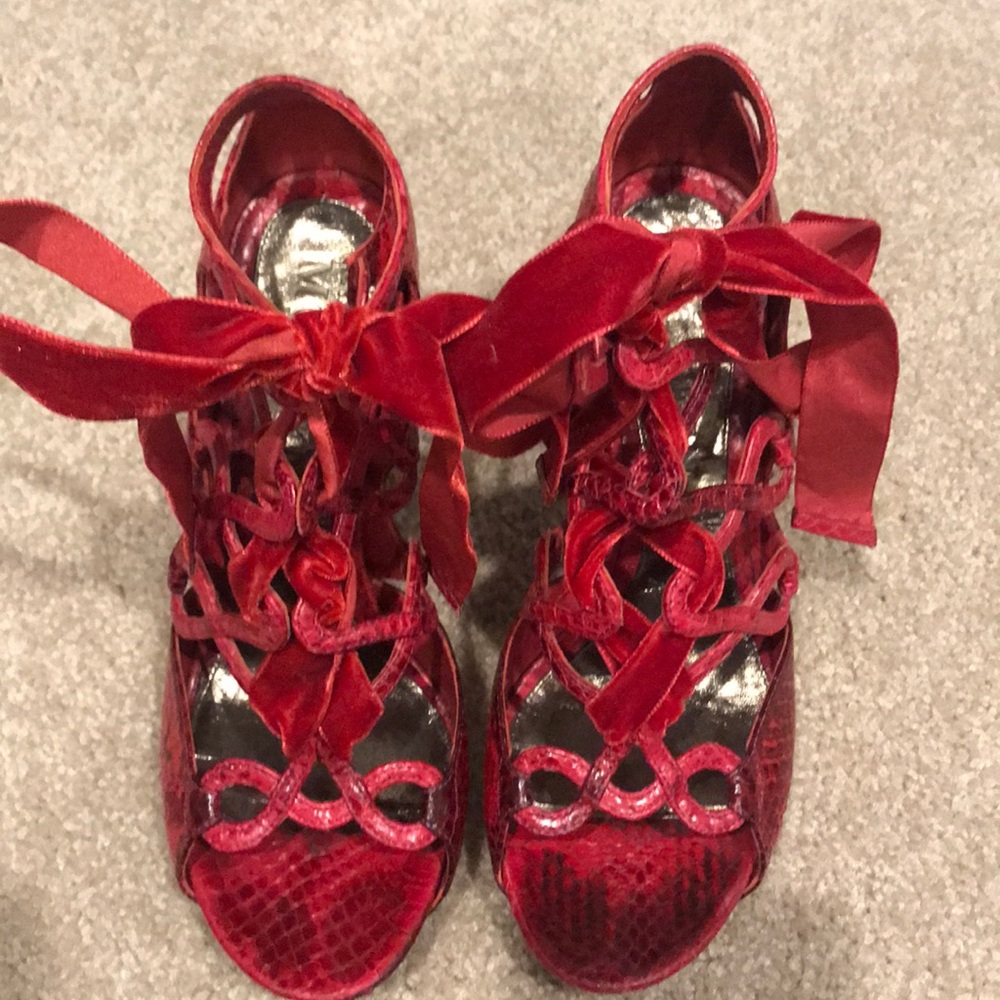 Alexander McQueen lace-up snake sandals